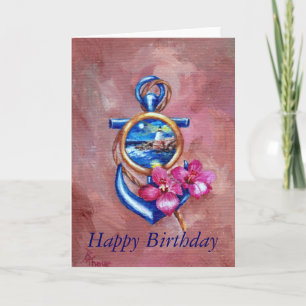 Anchor Tattoo Birthday Card Kort