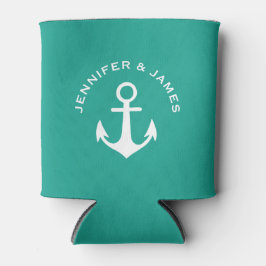 Anchor Teal Grönt Nautical Design, anpassat namn A