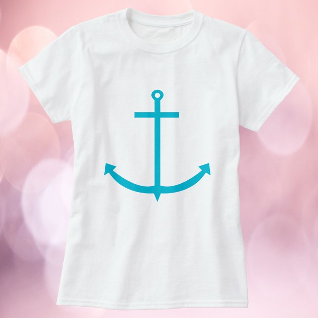Anchor Turcouise Nautical T Shirt (A shirt with a graphic of a turquoise anchor)