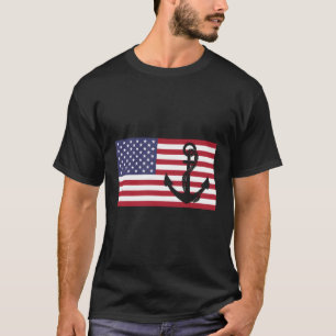 Anchor USA American Flagga Nautical Patriotic An T Shirt