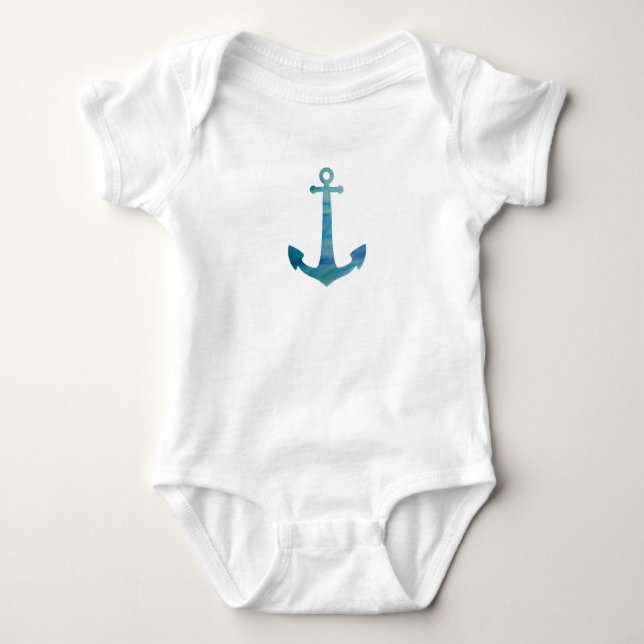 Anchor Watercolor Baby Bodykostym T Shirt (Framsida)