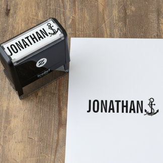 Anchor with Name Signature Stamp Självfärgande Stämpel