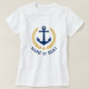 Anchor your Boat Namn Guld Laurel Löv White T Shirt (Design framsida)
