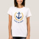 Anchor your Boat Namn Guld Laurel Löv White T Shirt (Framsida)