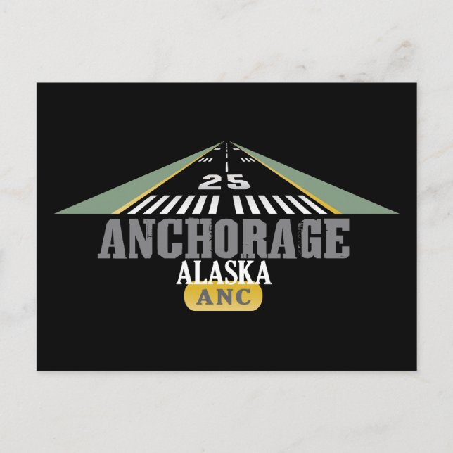 Anchorage Alaska - Airport Runway Vykort (Framsida)
