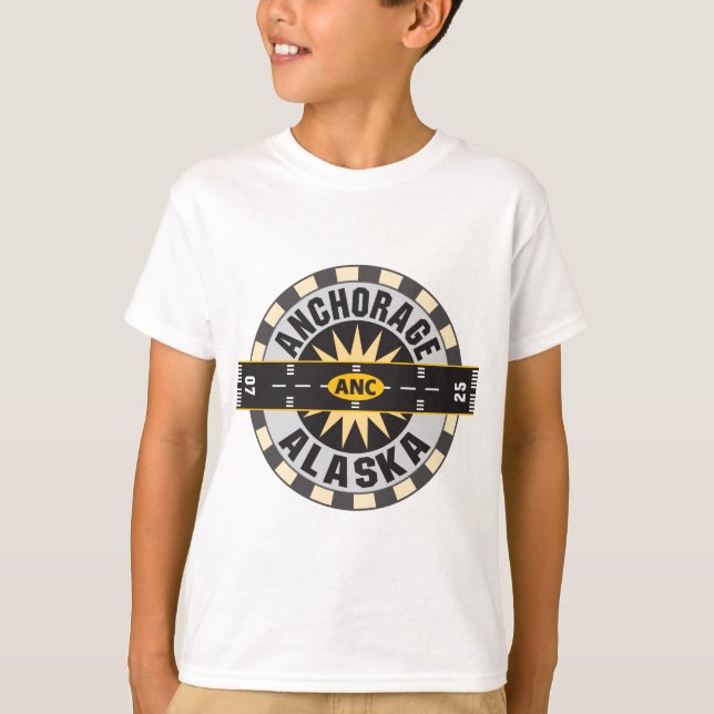 Anchorage Alaska ANC Airport T Shirt (Framsida)