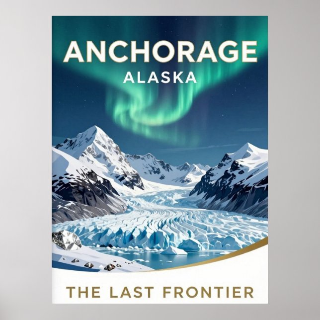 Anchorage Alaska Bergsgränsarv Poster (Framsidan)