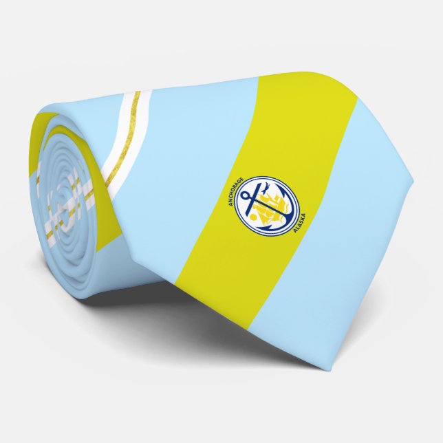 Anchorage (Alaska) city flagga Neck Tie Slips (Rullad)