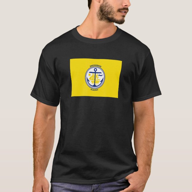Anchorage Alaska Flagga T Shirt (Framsida)