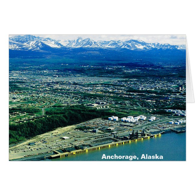 Anchorage Alaska-flygfotokort Hälsningskort (Framsidan Horizontal)