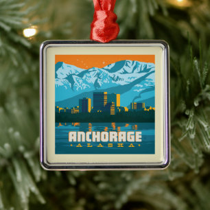 Anchorage, Alaska Julgransprydnad Metall