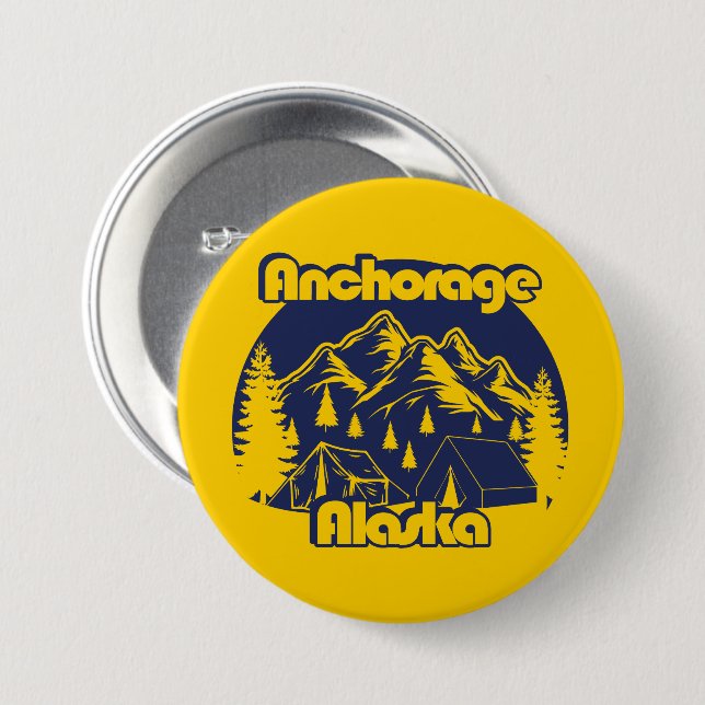 Anchorage Alaska Knapp (Framsida & baksida)