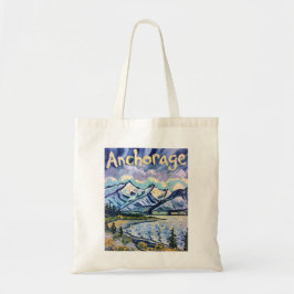 Anchorage Alaska Landscape Van Gogh Vintage Travel Tygkasse