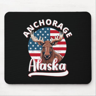 Anchorage Alaska Moose Vituring Alaska Flagga Hunt Musmatta