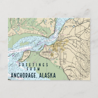 Anchorage Alaska Nautical Diagram Vykort