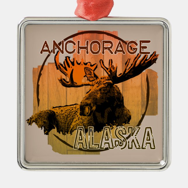 Anchorage Alaska orange moose ornament (Framsidan)