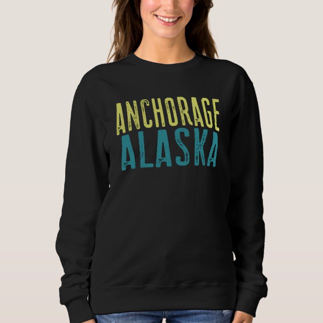 Anchorage Alaska Pacific Coast Stacked T Shirt (Framsida)