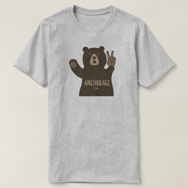 Anchorage Alaska Peace Bear T Shirt (Design framsida)
