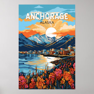 Anchorage Alaska Resa Konst Vintage Poster
