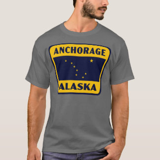 Anchorage Alaska Retro Badge Gult T Shirt