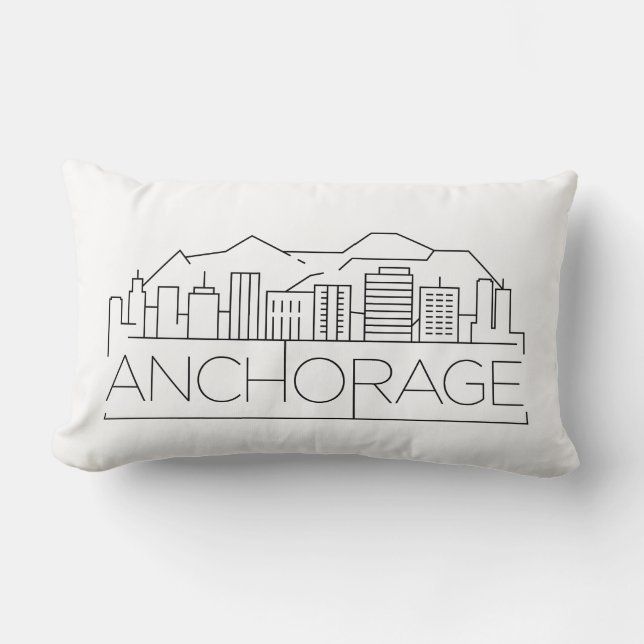 Anchorage, Alaska Skyline Lumbar Pillow Lumbarkudde (Framsida)