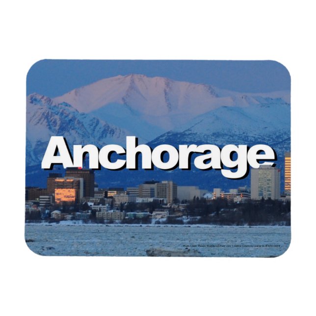 Anchorage Alaska Skyline med ankorage i Himlar Magnet (Horisontell)