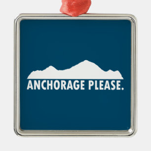 Anchorage Alaska, snälla Julgransprydnad Metall