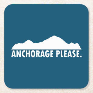 Anchorage Alaska, snälla Underlägg Papper Kvadrat