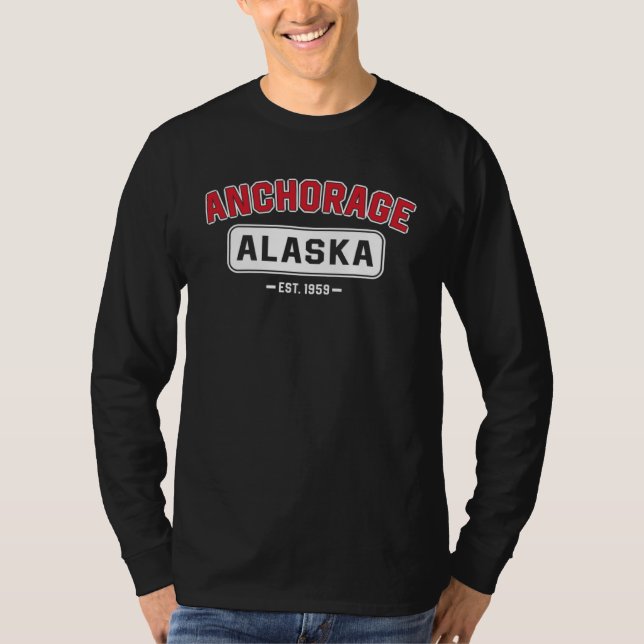 Anchorage Alaska State College Sport Style Red T Shirt (Framsida)
