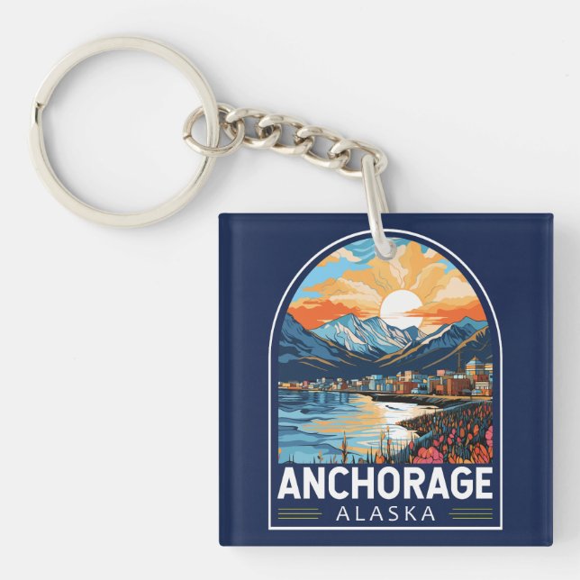 Anchorage Alaska Travel Art Emblem (Framsidan)