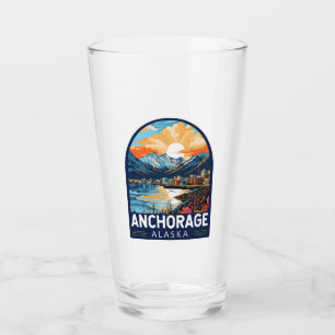 Anchorage Alaska Travel Art Emblem Glaskopp