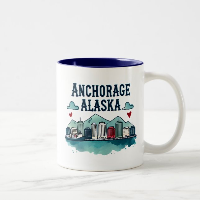 Anchorage Alaska Två-Tonad Mugg (Höger)