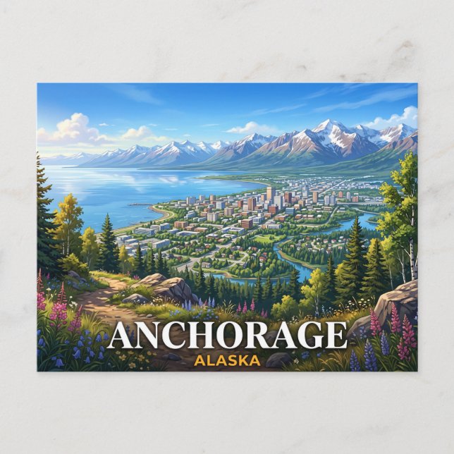 Anchorage Alaska Vykort (Framsida)