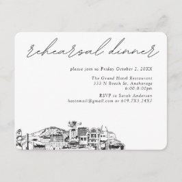 Anchorage Bröllop Elegant Övningsmiddag Tilläggskort