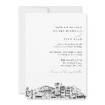 Anchorage Bröllop Elegant Skyline-inbjudan