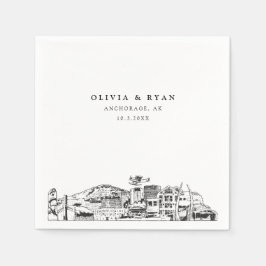 Anchorage Bröllop minimalistisk Papper Pappersservett