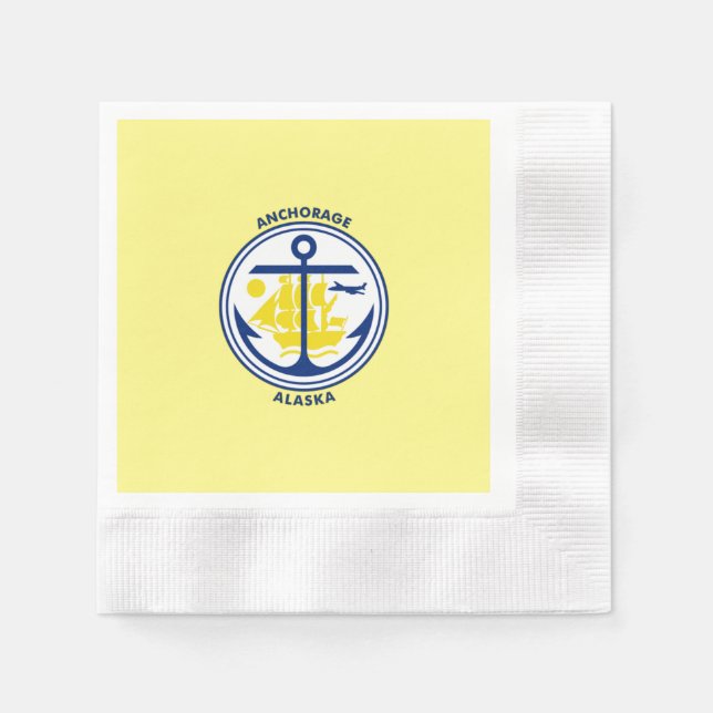 Anchorage city flagga pappersservett (Framsidan)