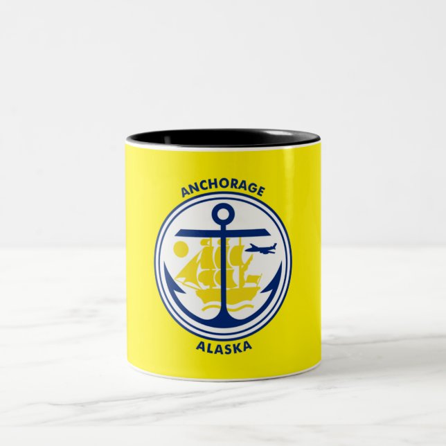Anchorage city flagga Två-Tonad mugg (Center)