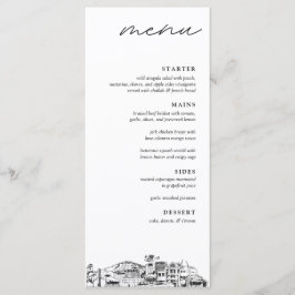 Anchorage Skyline Modern Bröllop Dinner Menu Meny