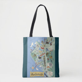 Anchorage town karta Tote Bag Tygkasse