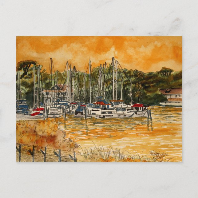 Anchorage Yacht Basin Marina Melbourne Florida Vykort (Framsida)