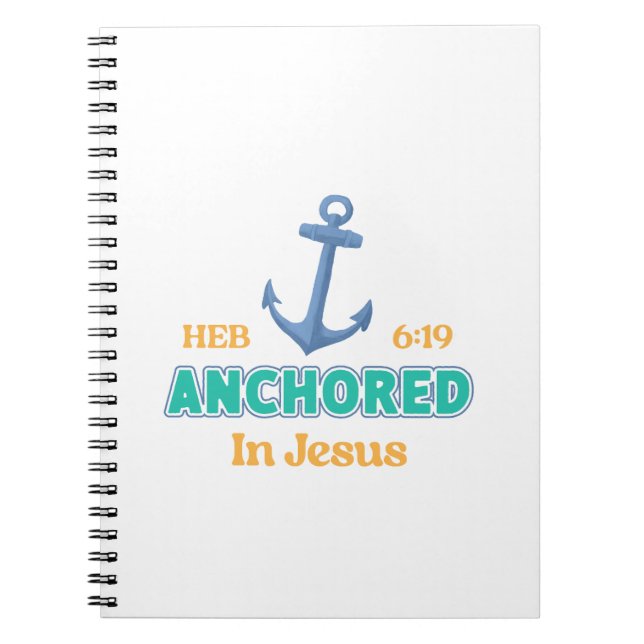 Anchored in Christ Notebook with Hebrews 6:19 Anteckningsbok (Framsidan)