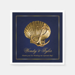 Anchored Seashell Nautical Cocktail Party | flotta Pappersservett