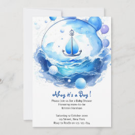 Anchors Ahoy Nautical Shower Boy Shower Inbjudningar