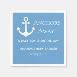Anchors Away Blue Anchor Baby Shower Pappersservett