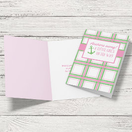 Anchors Away Girl Nautical Baby Shower Kort