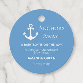 Anchors Away Nautical Blue Gåvor Etiketter