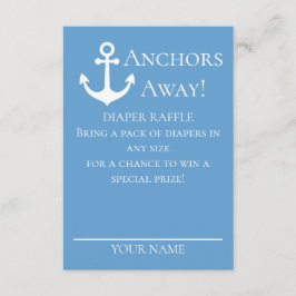Anchors Away Sailcraft Blue Diaper Raffle Baby Tilläggskort