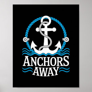 Anchors Away Shirt Couple Cruise Funny Cruise Ship Poster