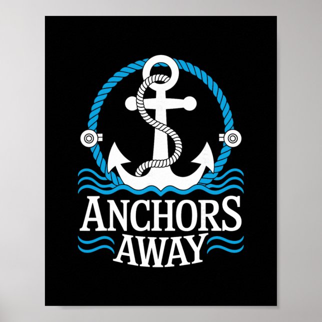 Anchors Away Shirt Couple Cruise Funny Cruise Ship Poster (Framsidan)